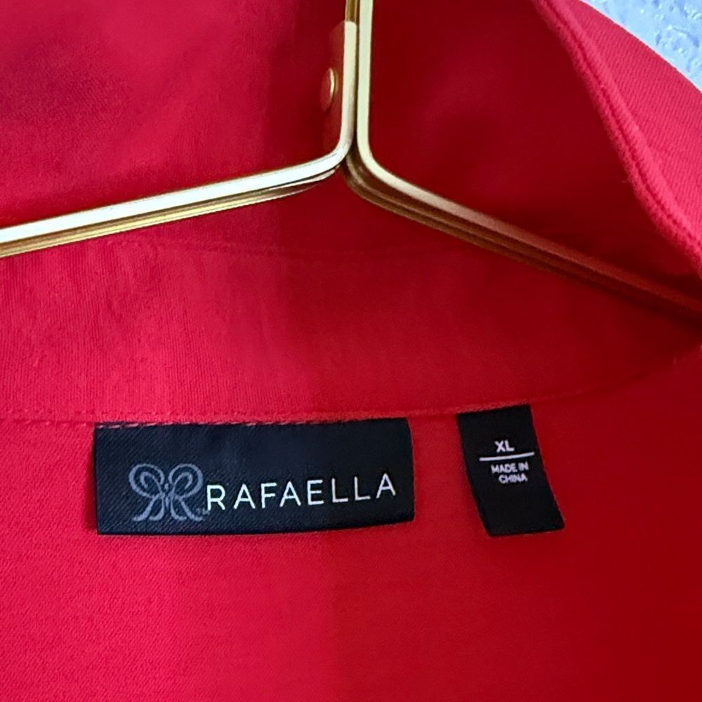 Rafaella Vibrant Red long sleeve Blouse- Size XL - Picture 2 of 6